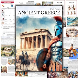 Ancient Greece Unit Study, History Unit, Greece Printables, Greece Worksheets, Greece Unit study