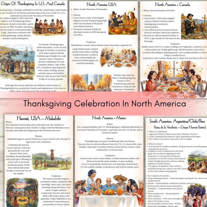 THANKSGIVING AROUND the WORLD Unit Study, Thanksgiving Unit Study ...