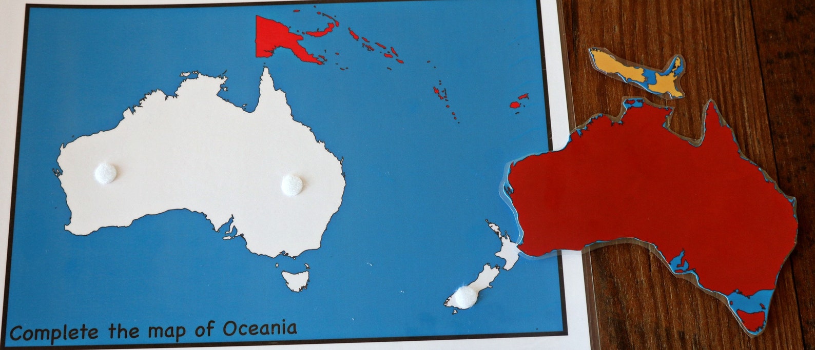 Oceania Map Puzzle Printable Montessori Continents Etsy
