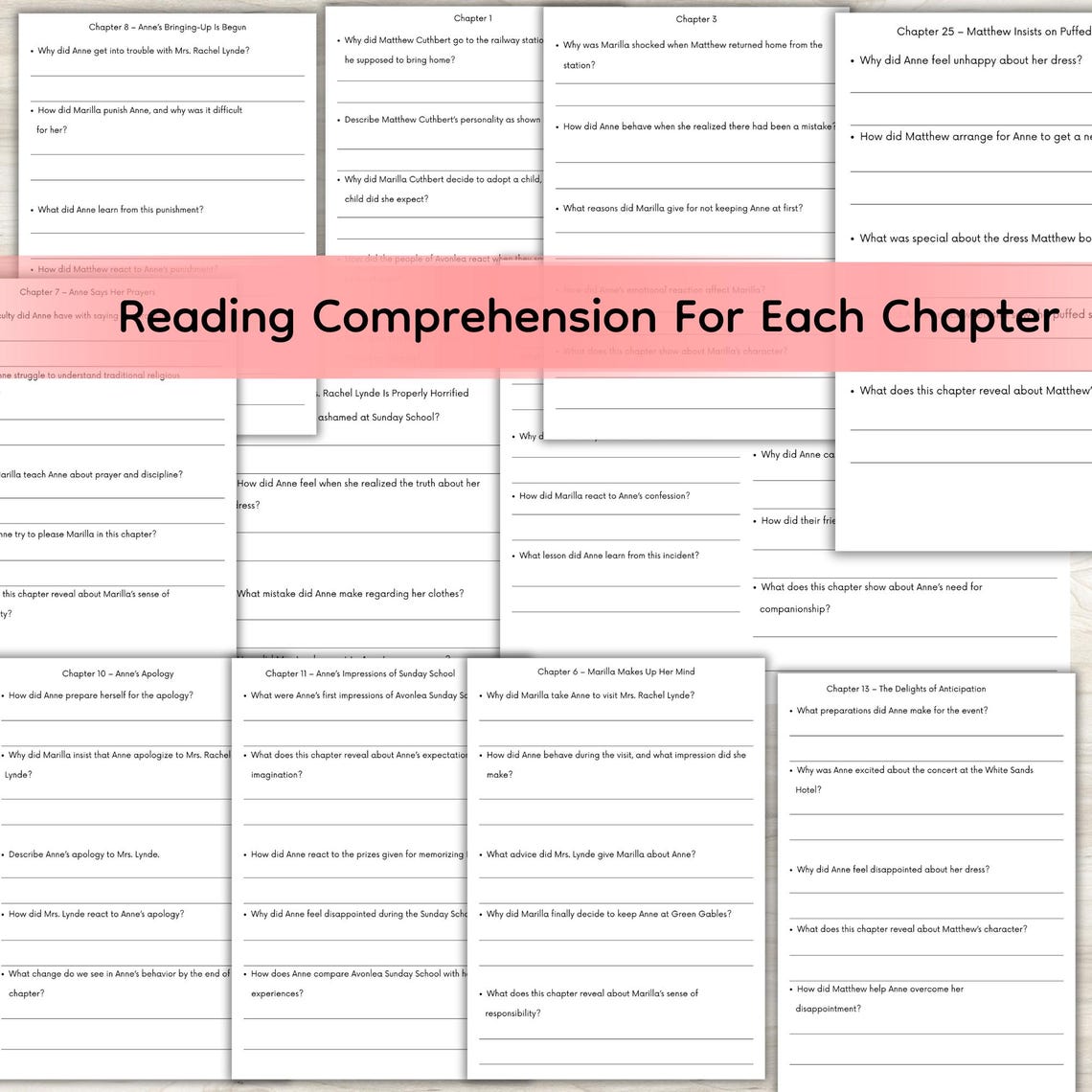 Anne of Green Gables Novel Study, Literature Unit, Reading ...