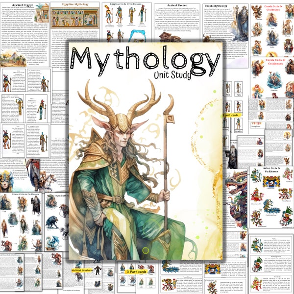 Mythology unit study, Greek Mythology unit, Roman Mythology unit, Norse Mythology unit, Aztec mythology, Celtic unit, Indian mythology unit