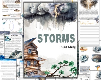 Storm unit study, storm activities, Tornado unit, Thunderstorm activities, Storm safety tips, weather study homeschooling, Nature study