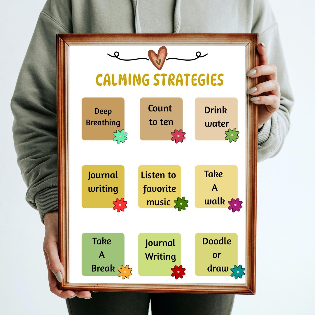 Calming Strategies Poster for Kids | Coping Skills Chart | Emotional ...