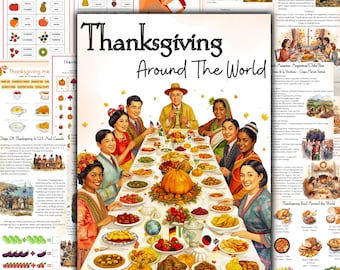 THANKSGIVING AROUND The WORLD unit study, Thanksgiving unit study homeschool Thanksgiving lessons activities Thanksgiving printables