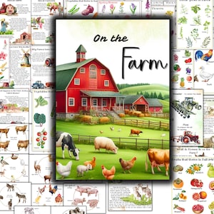 Farm unit study, chicken unit study, farm animals activities,  Pea plant unit study, parts of a rose, Horse life cycle, farm printables