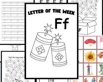 Letter of the week worksheets, Phonics worksheets, Alphabet binder, Phonics binder, alphabet busy book, Alphabet activities worksheets