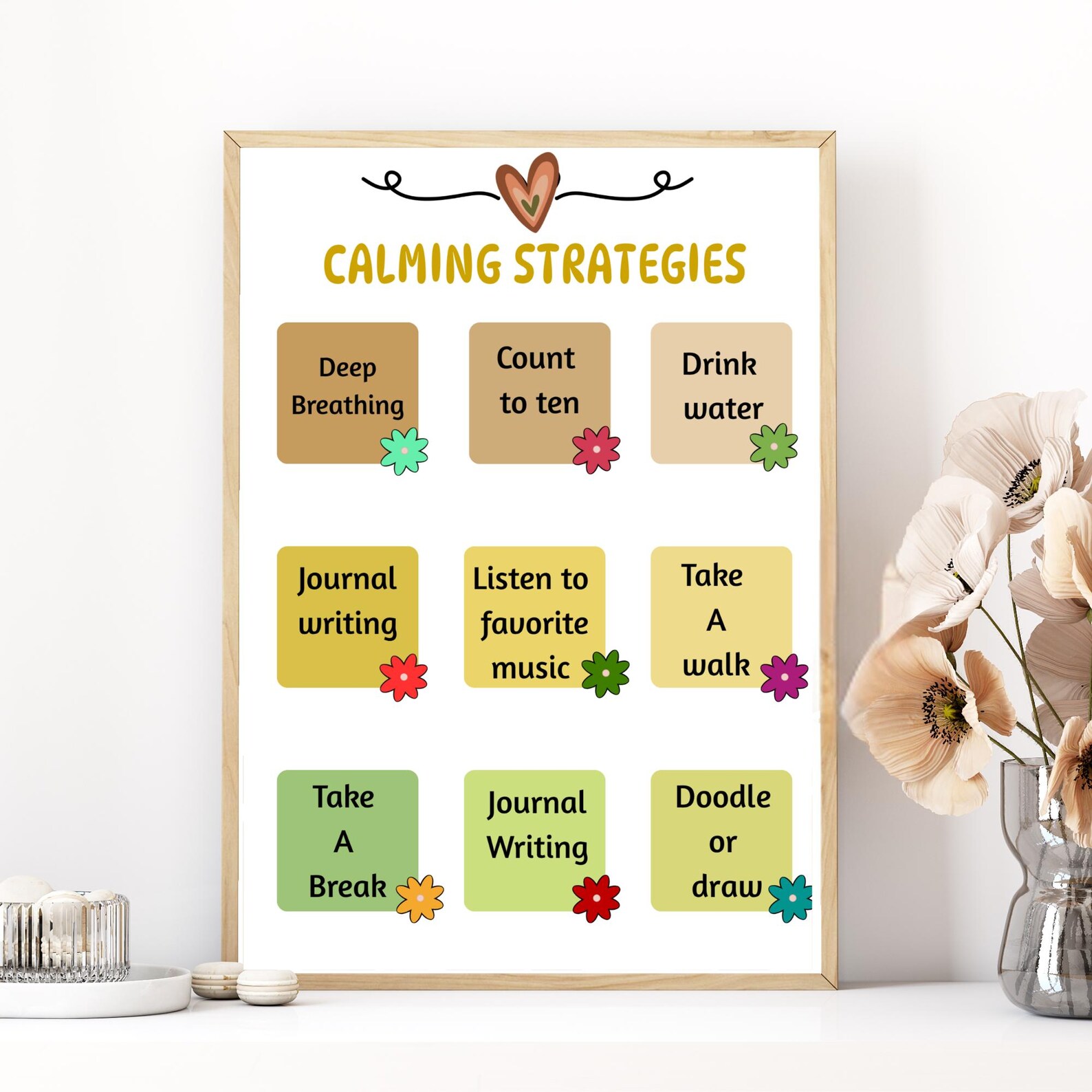 Calming Strategies Poster for Kids | Coping Skills Chart | Emotional ...