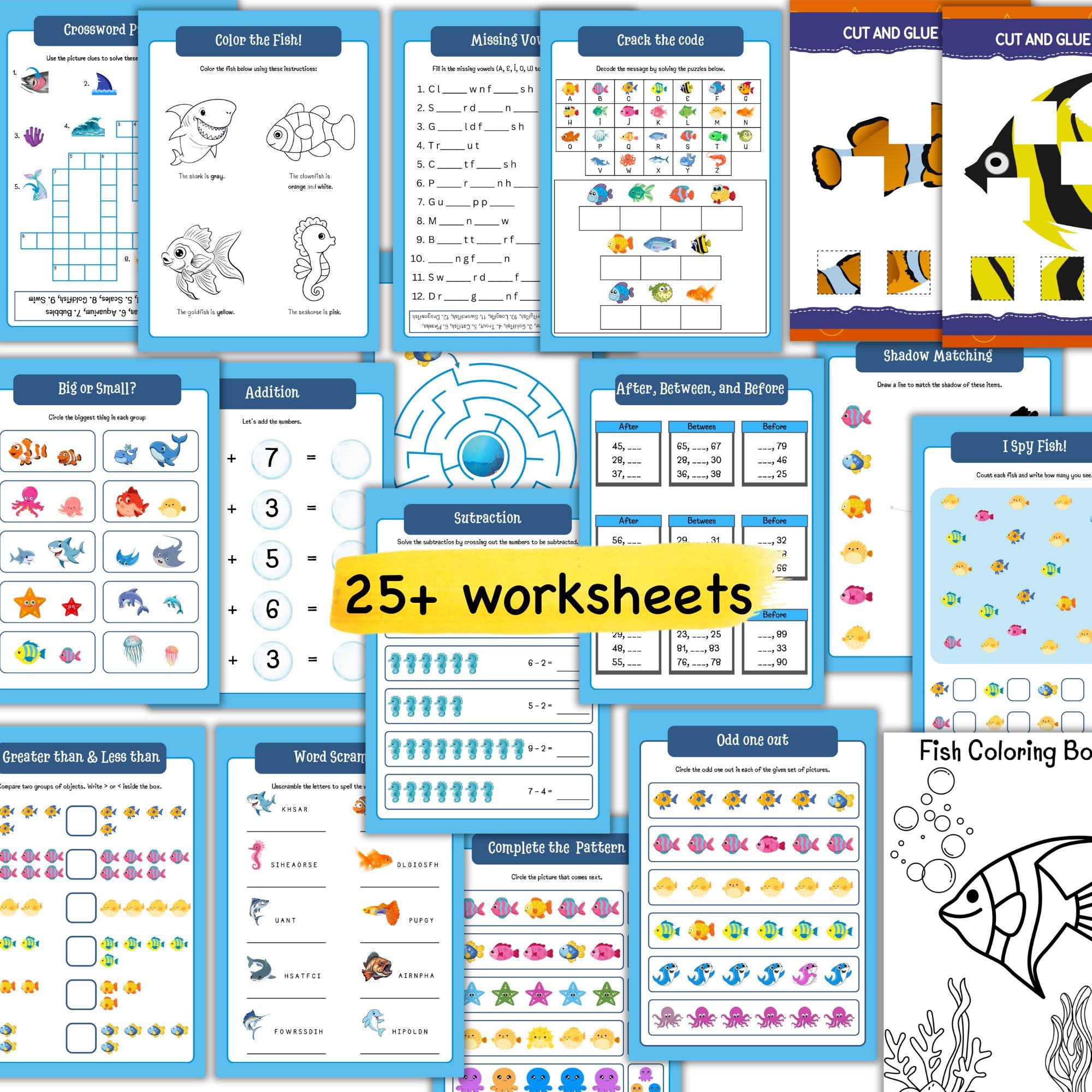 Fish Unit Study, Fish Printable Puzzle, Fish Activities, Shark Unit ...