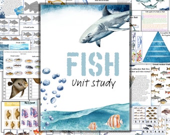 Fish unit study, fish printable puzzle, fish activities, shark unit study, fish anatomy, ocean unit, Shark anatomy, Sea life printanble