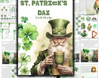 St. Patrick's day unit study, St. Patrick's day printables , Ireland Unit study, Ireland History, Celtic unit study, Celtic mythology unit;