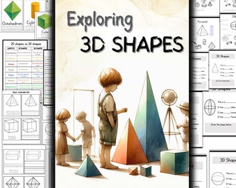 3D shapes worksheets, 3D shapes binder, 3D shapes printable activities,  Geometry worksheets, Maths worksheets