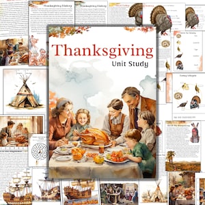 Thanksgiving unit study, Turkey unit study, Pilgrims activity, Autumn activity, Mayflower study, Homeschool history