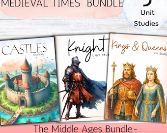 Medieval History, European History, Montessori Medieval Pack, Middle Ages Unit Study, History lesson, Homeschool History, Medieval Classroom