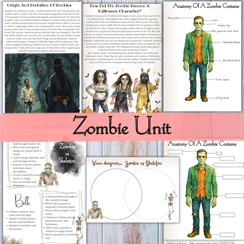 Zombie Examples Halloween Characters Unit Study, Halloween Lesson Plans, Halloween ...