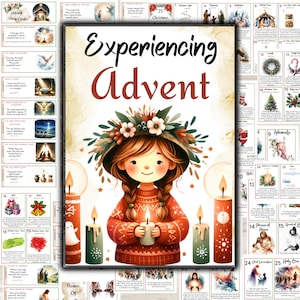 Cartões de Advento, cartões de histórias de Natal, Nomes de Jesus Cristo, Símbolos de Natal, Atividades de Advento, Planilhas de Advento, Cartões de histórias da Bíblia