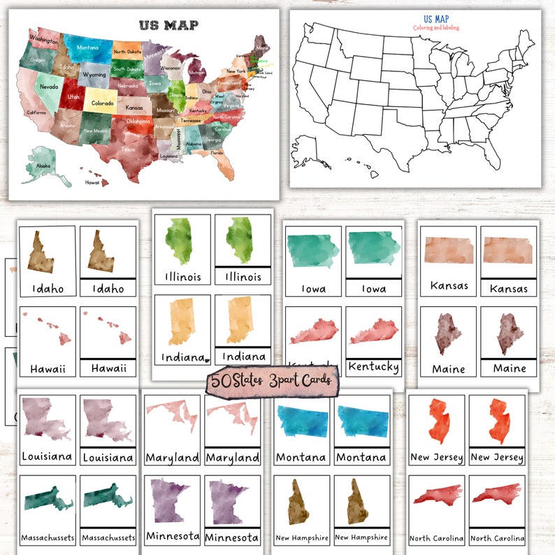 USA 50 States and State Capitals, Geography Lessons, 50 States of USA ...