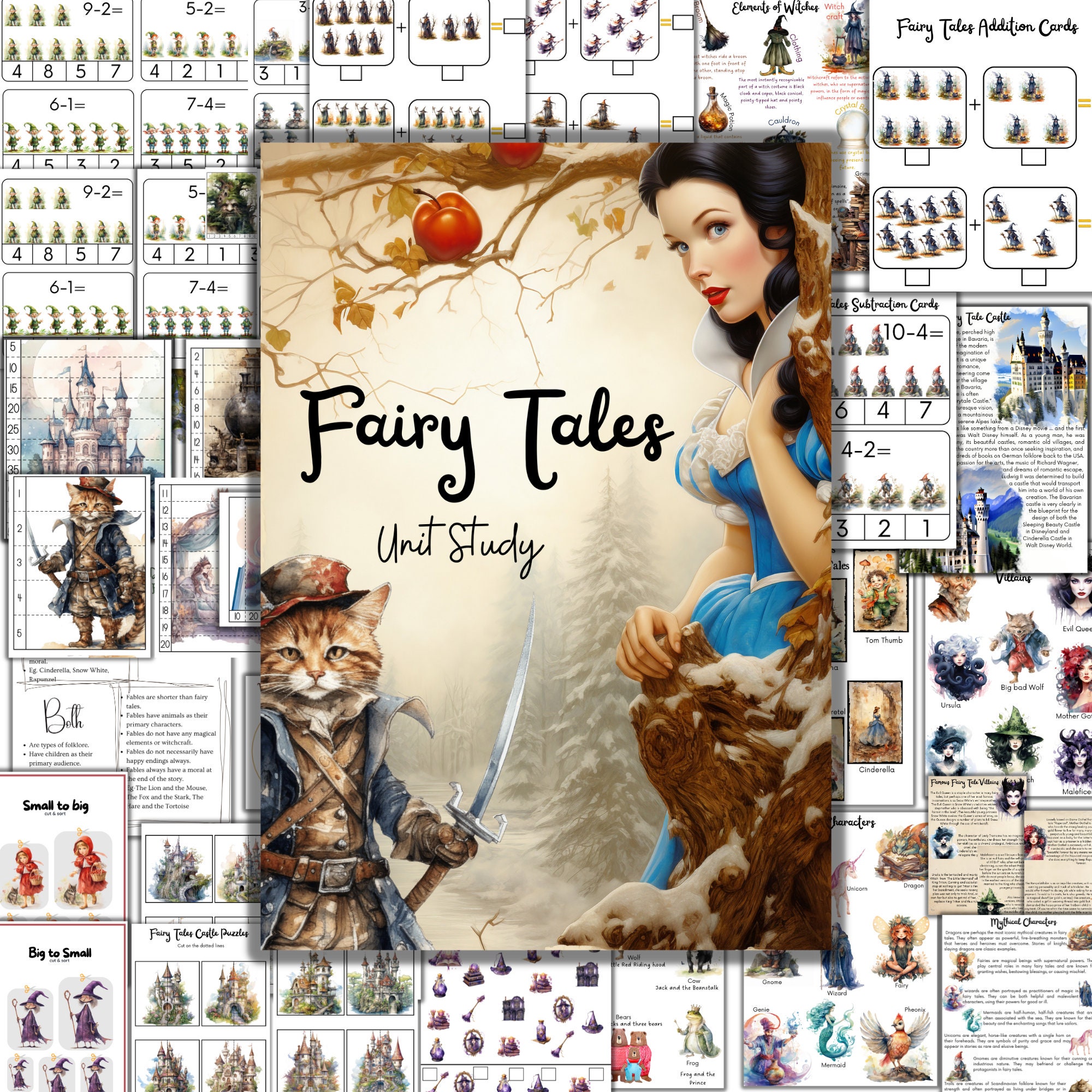 Fairy Tales unit study, Folktales unit study, Multicultural Fairy tales, Fairy atles History, Fairy tales Printables, Fairy tales activities
