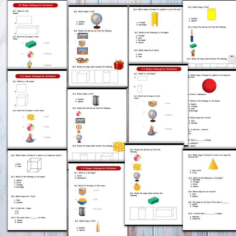 3D Shapes Worksheets, 3D Shapes Binder, 3D Shapes Printable Activities ...