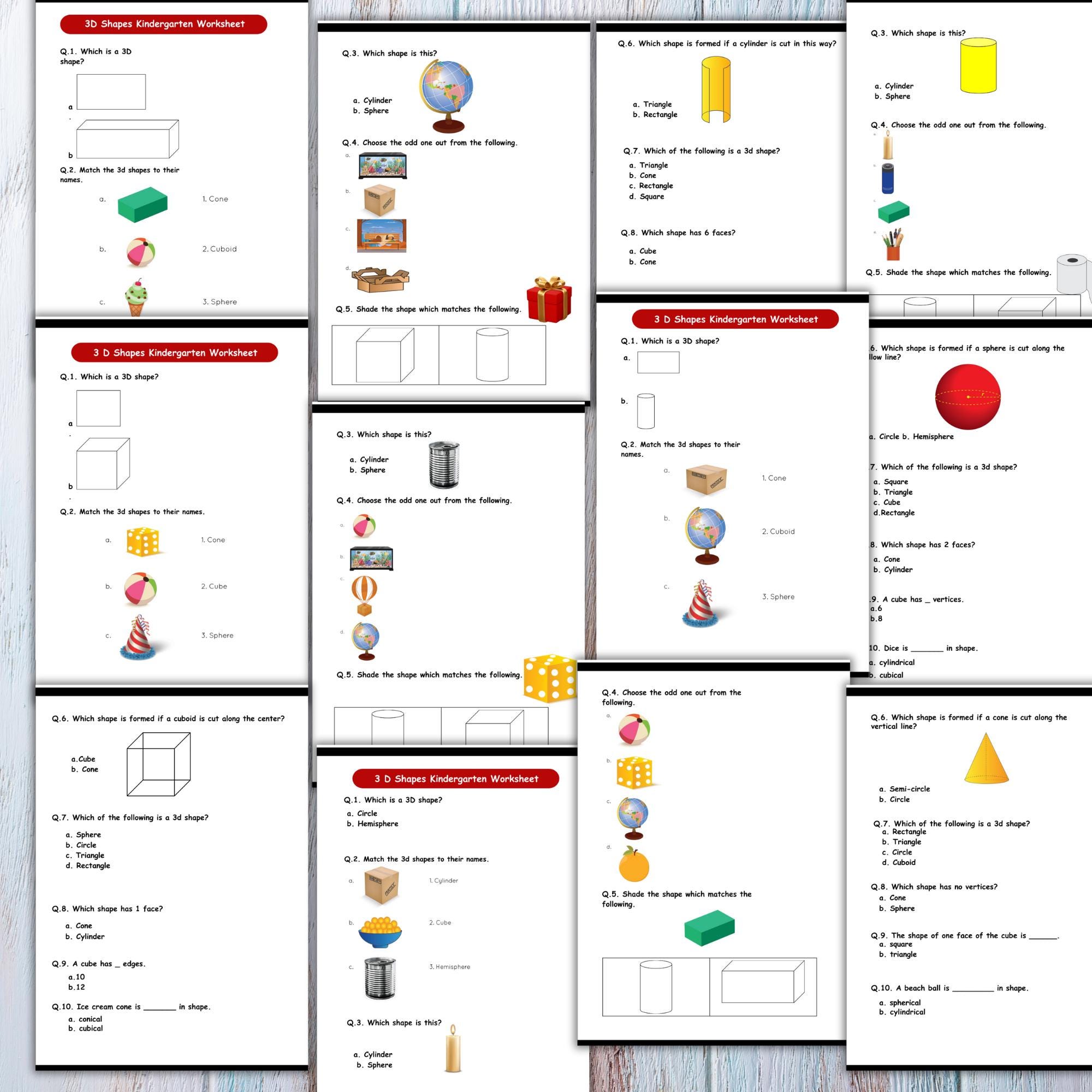 3D Shapes Worksheets, 3D Shapes Binder, 3D Shapes Printable Activities ...