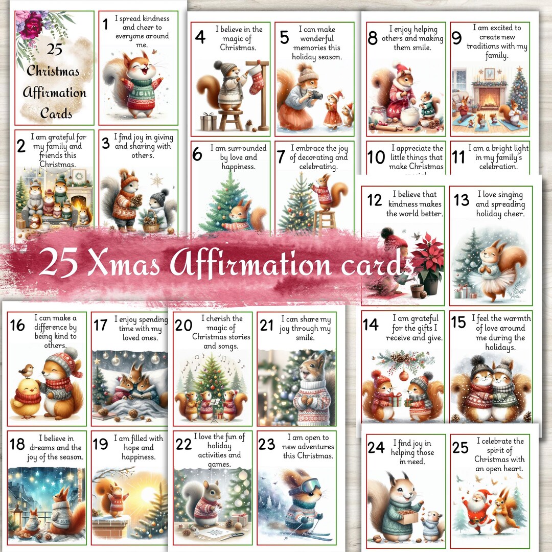 Advent Cards, Christmas Affirmation Cards - Etsy