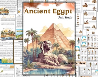 Ancient Egypt Unit study, Ancient Egypt activities, Montessori history, Ancient Egypt Gods Goddess, Pyramids study, Montessori 3 part cards