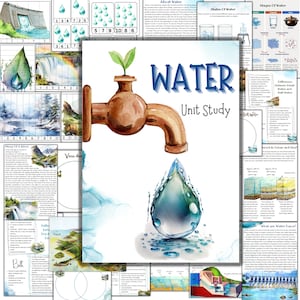 Einheit lernen, Gewässer zum Ausdrucken, Gewässer montessori, Geographie homeschool, Gewässer 3-teilig, Wasserkreislauf, Wasserbiom