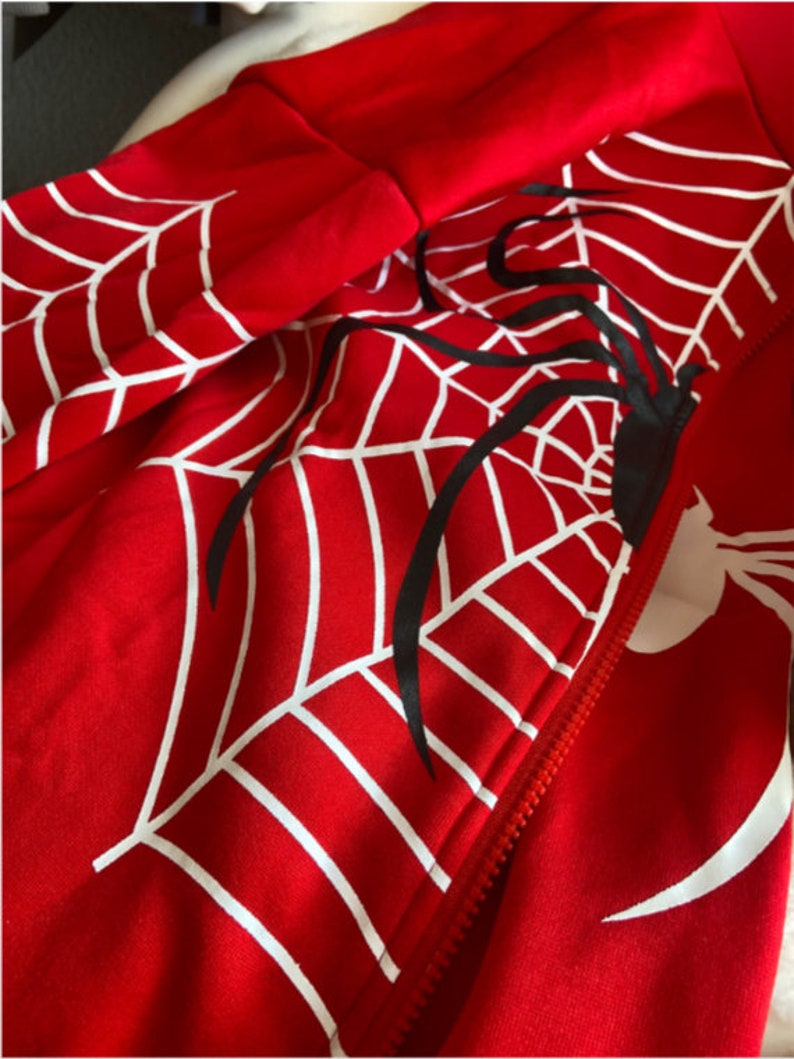 Y2k Red Spiderweb Zip up Jacket women's Jacket Men Etsy