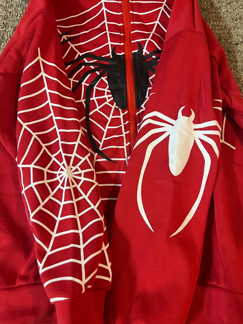 Y2k Red Spiderweb Zip up Jacket women's Jacket Men Etsy