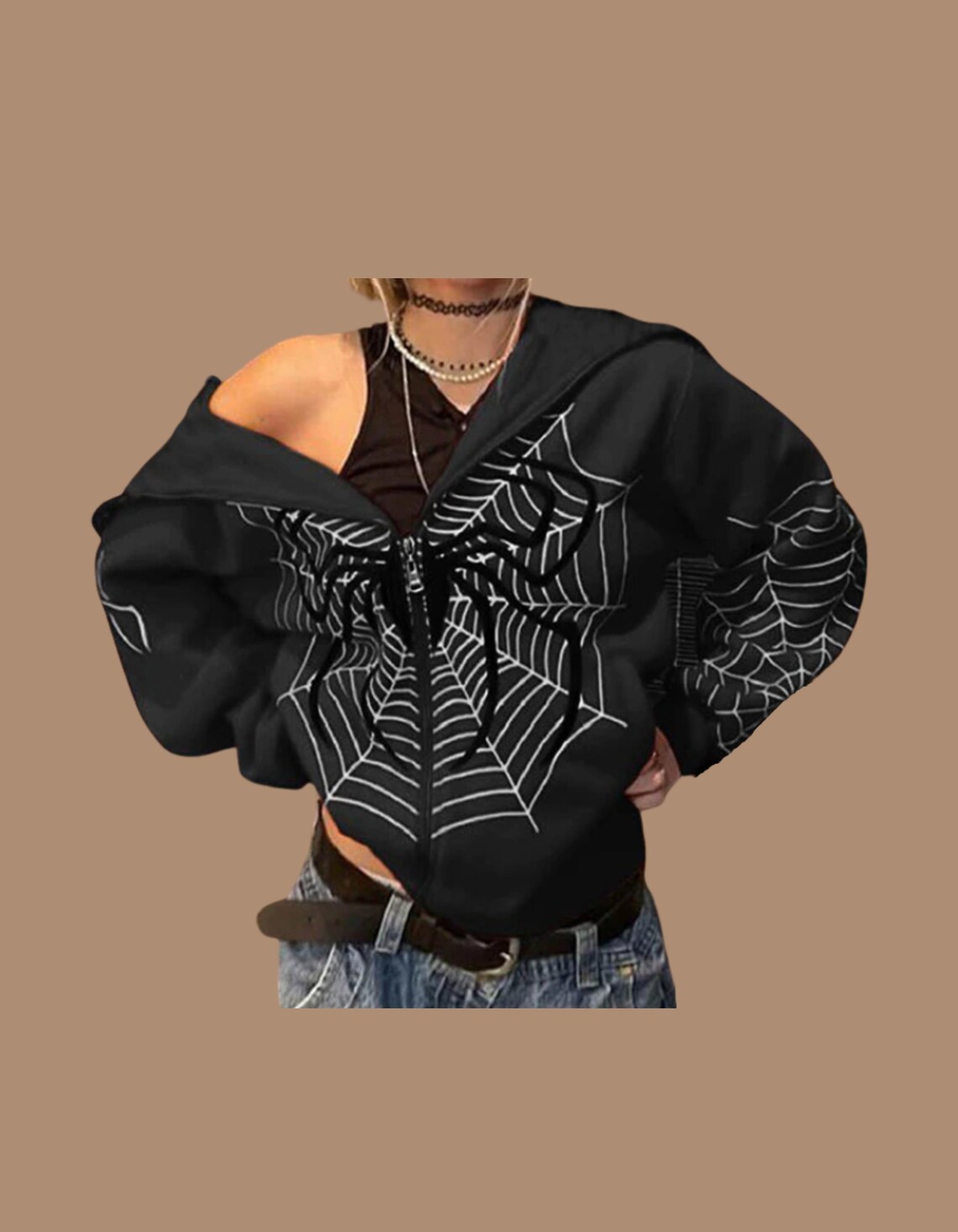 Y2k Red Spiderweb Zip up Jacket women's Jacket Men Etsy