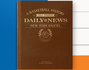 Personalised New York Knicks Gift - History Told Through Newspaper Coverage - NY Knicks NBA Basketball Fan - Name Gold Embossed For Free