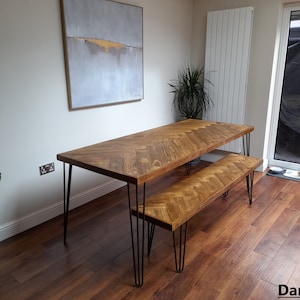 Rustic-Herringbone Joinery Industrial Style: Dining Table, Restaurants, Bars, Terraces And Desk!! Read The Description!!!