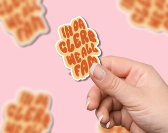 In Da Clerb We All Fam Sticker, Retro 70s Style Sticker, Funny Sticker, Gen Z Sticker, Waterproof Sticker, Humor Sticker, TikTok Sticker