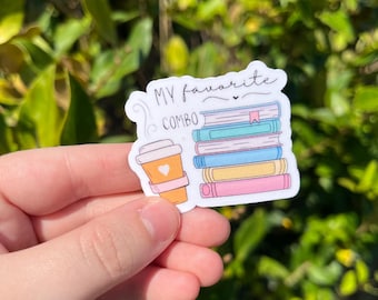 Coffee and Books Sticker, Book Sticker, Kindle Sticker, Book Gifts, Gifts for Her, Booktok Sticker, Stickers for Kindle, Reader Gift