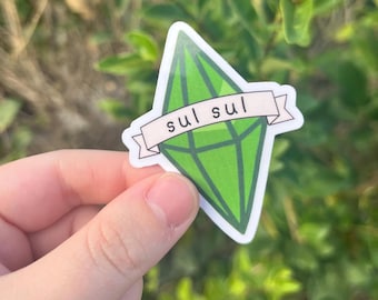 Sims Sticker, Gamer Sticker, Cozy Gaming Sticker, Gamer Gifts, Plumbob Sticker, Gifts for Gamers, Sul Sul Sim Sticker, PC Gamer Gifts, Cute