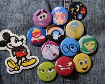 Disney Pixar's Inside Out Button Pins, Disney Buttons, Disney Gift, Disney Merch, Backpack Pin, Inside Out Party Favors, Inside Out Birthday