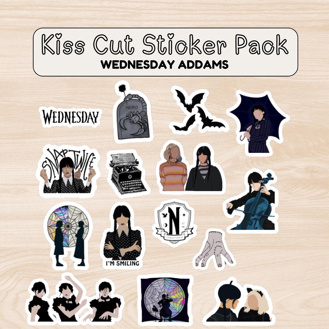 Wednesday Addams Sticker Pack, Addams Family Sticker, Thing Sticker ...