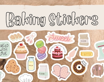 Baking Stickers, High-Quality Waterproof Vinyl Stickers, Hobby Stickers, Journaling Stickers/Scrapbooking, Baker's Gifts, Food Stickers