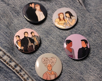 Spille per bottoni Bridgerton, Serie TV Personaggi Bridgerton, Regalo, Merch Bridgerton, Spille per zaino, Arte Bridgerton, Regali Bridgerton, Bomboniere