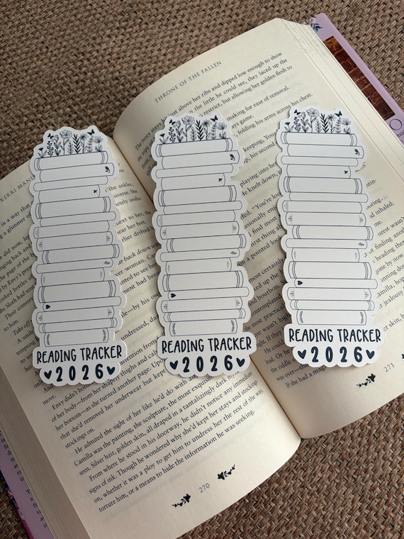 3 Pack 2026 Reading Tracker Bookmarks, New Year’s Bookmarks, Reading Goals, Reading Gifts, Gifts for Her, Book Gift, Coloring Bookmark