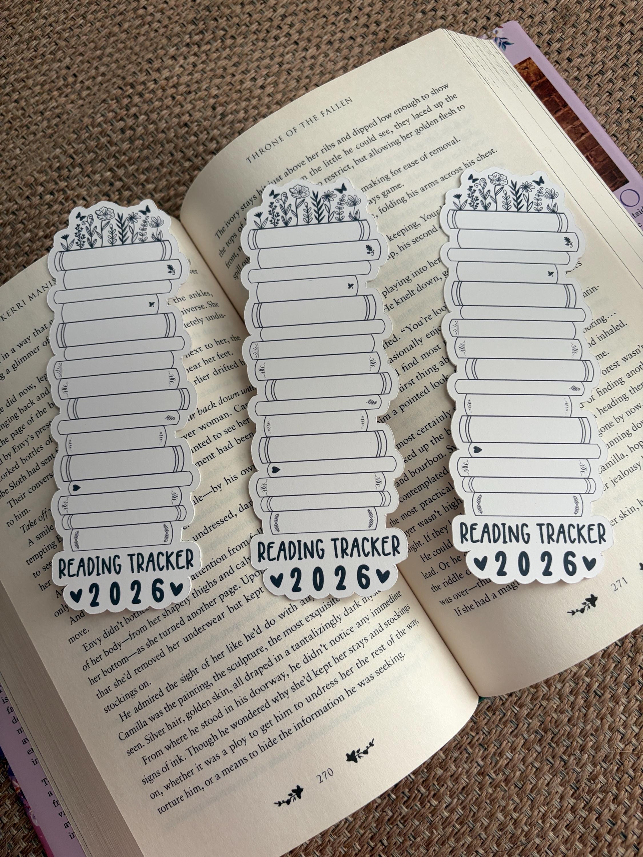 3 Pack 2026 Reading Tracker Bookmarks, New Year’s Bookmarks, Reading ...