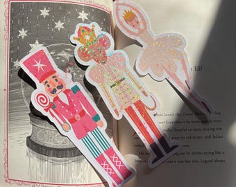 3 Pack Nutcracker Bookmarks, Sparkle Bookmarks, Christmas Bookmarks, Holiday Bookmarks, Reading Gifts, Gifts for Her, Book Gift, Ballet Gift