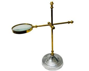 Brass adjustable magnifying glass table top , decorative item , office use item ,