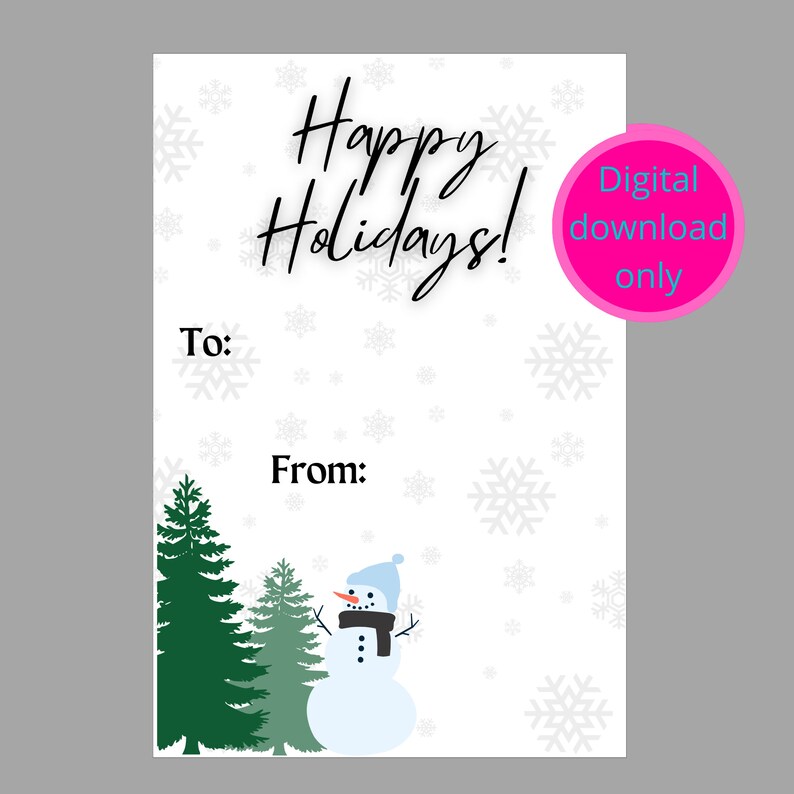 Holiday Gift Tags Printable Gift Tags DIY Christmas Presents Ready Holiday Gift Tags Printable Gift Tags DIY Christmas Presents Ready