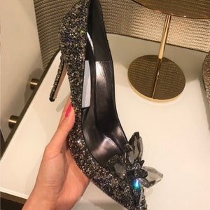 Stilleto Cinderella Crystal Shoes High Heels Female Single Shoe ...