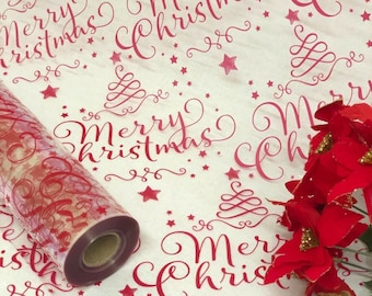 Merry Christmas Red Cellophane Wrapping Paper | Christmas Party Hampers Wrap