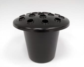 Black Grave Flower Plastic Vase Inserts For Fresh & Artificial Flower Black Lid