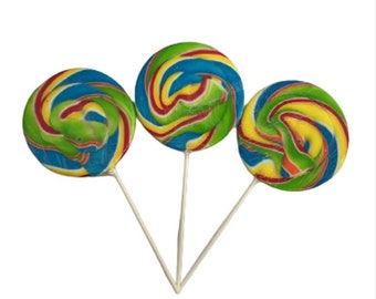 Delicious Rainbow Mixed Fruit Flavour Swirl Lollipops