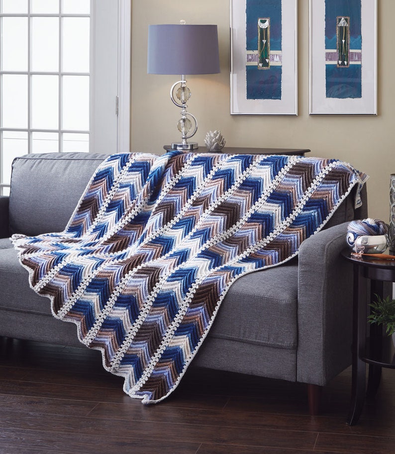 Chevron Panels Throw Pattern Etsy