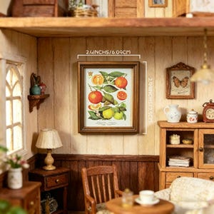 Handgemachte Retro Miniatur Obst-Rahmenkunst: Puppenhaus-Dekorationen, Mini Gemälde, Geschenke, kleine gerahmte Kunstwerke