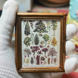 【Kiefernzweig-Serie】 Miniatur, kleine, Mini-Weltkarte, handgefertigter Vintage-Fotorahmen, Mini-Fotorahmen